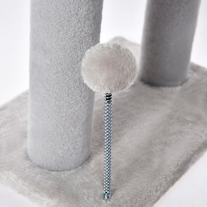 Cat Craft Cat Scratching Post 20.5" Cat Tree with Tunnel Bed Carpet Cat Tower Kitten Tree Cat Tree with Hanging Ball for Indoor Cat, Grey