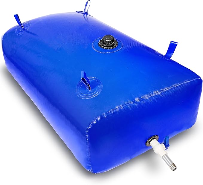 2000 L/528 Gal Water Bladder Tank, Foldable Portable Water Storage Container, Emergency Water Bag for RV, Truck Bed, Fire Prevention, Drought Resistance, Blue