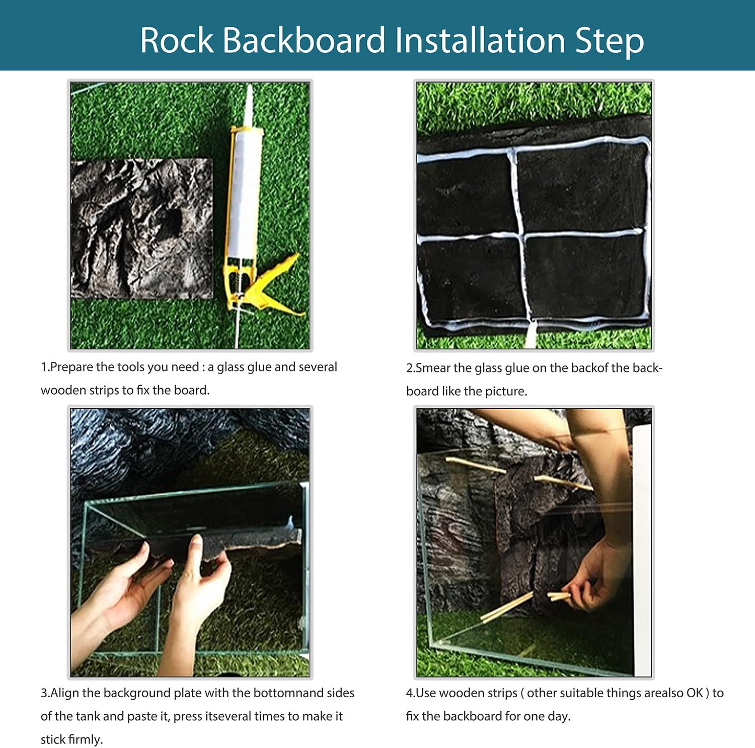 4pcs Rock Terrarium Background,3D Reptile Tank Background Board,Amphibian Stereo Backdrop Wall,Lizard Snake Gecko Spider Chameleon Turtle Fish pet silo Background Decorative Panel