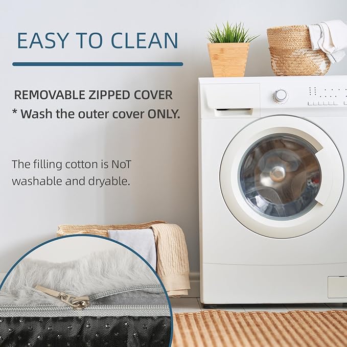 Self Warming Cat Mat Self Heating Cat Bed 24" x 18" Thermal Cat Mat Extra Warm Dog Bed Cat Beds for Indoor and Outdoor Cats Pet Heating Pad for Kittens Small Puppy Pets with Washable Removable Cover