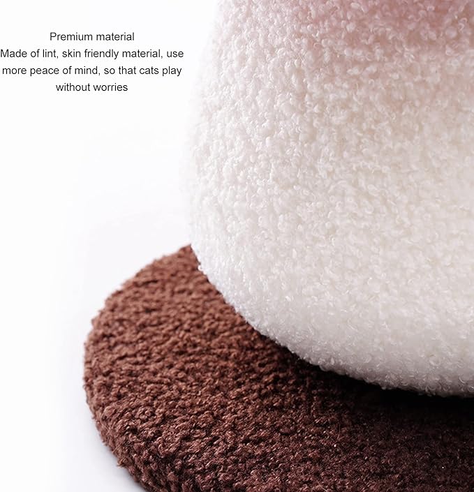 Mushroom Shaped Cat Scratch Post, Durable Grinding Claws Sisal Interactive Cat Scratch Pad Mat, Scratching Post Hung with Small Mushroom Accessories Cat Scratching Board for Pets Cats