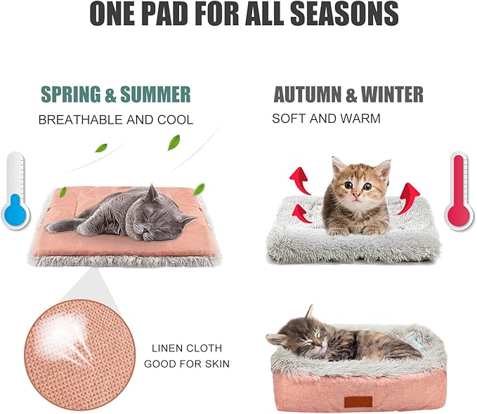 Heated Cat Bed Self Warming - Cat Bed Small Cat Bed Self Heating Small Cat Dog Bed, Extra Warm Thermal Pet Pad for Indoor Outdoor Pets, Calming Dog Crate Bed Pet Mat, 24x20inch