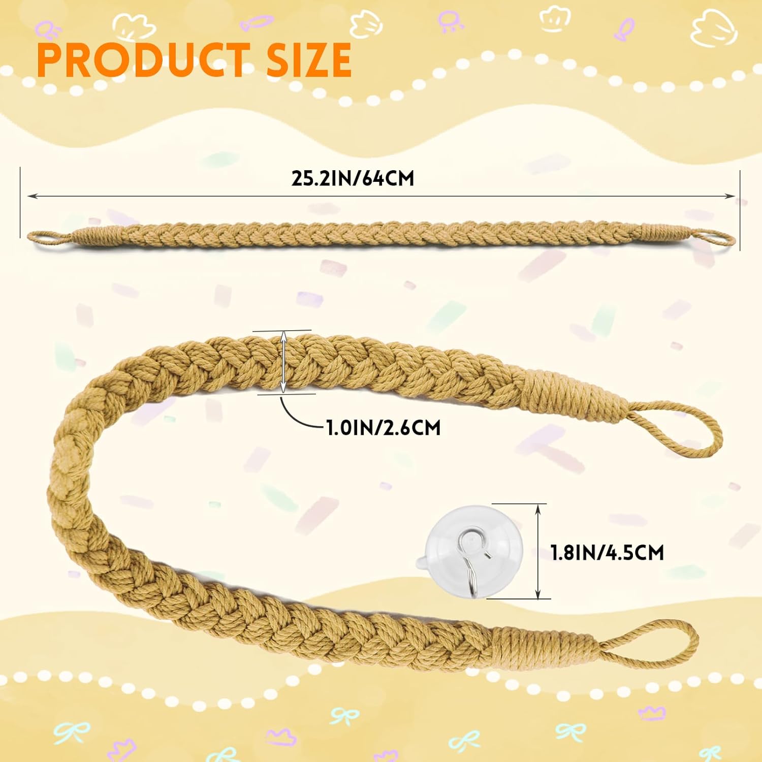 2PCS Hermit Crab Climbing Toys,Hermit Crab Rope Ladder Decor Reptile Hanging Vines Toys Hermit Crab Supplies Reptiles Habitat Tank Terrarium Accessories for Lizard Leopard Gecko Tree Frog(Flaxen)