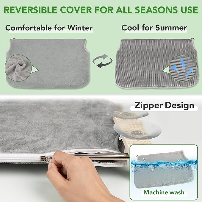 Cordless Foldable Cat Window Perch, Cat Hammock Update Secure Hold with 4 Cone Shape Suction Cups and 2 Sturdy Larger Base,Glass Windows Hammock for Cats Inside (Grey Medium)