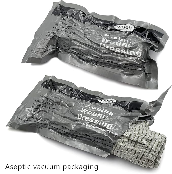 6 Inches 2 Pcs Madicare Israeli Bandage Trauma Dressing, First Aid, Medical Compression Bandage, Emergency Bandage (6 inch 2 pcs)