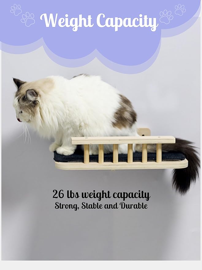 Luxury Cat Wall Furniture Set: Wall Mounted Cat Furniture with Scratching Post, Feeder, Resting Perch, and Climbing Shelves for Ultimate Indoor Cat Adventure