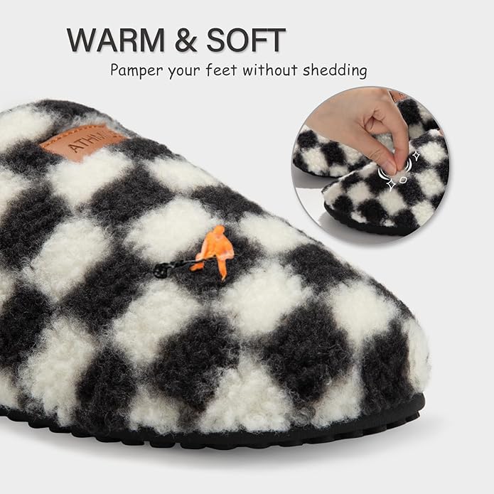 ATHMILE House Slippers for Women Men Indoor Barefoot Slippers Socks Furry Slip on House Shoes Cozy Comfy Slippers for Home Bedroom Travel Yoga