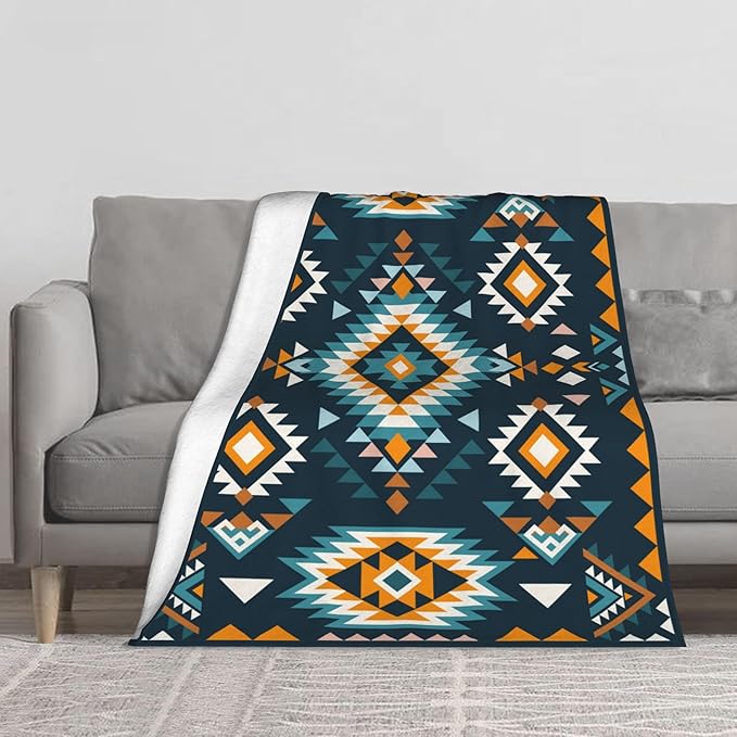 Aztec Soft Throw Blanket Flannel Fleece Blankets Warm Cozy Lightweight Fuzzy Blanket for Bed Sofa Couch Home Decor 60"X50"