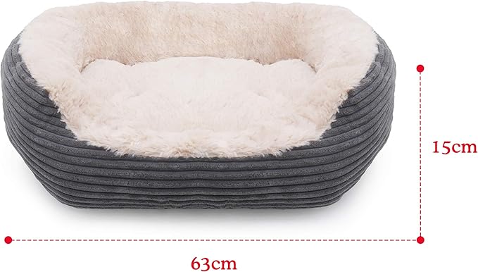 40 Winks Oval Sleepers - Grey Jumbo Cord/Plush 25" ped bed