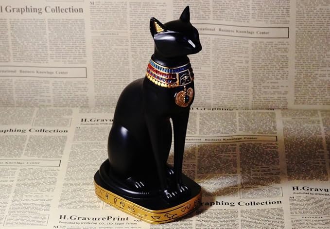 9.5" Ancient Egypt Kitty Egyptian Bastet Cat Goddess Statue Collectible Bastet Sculpture (9.5" Tall)