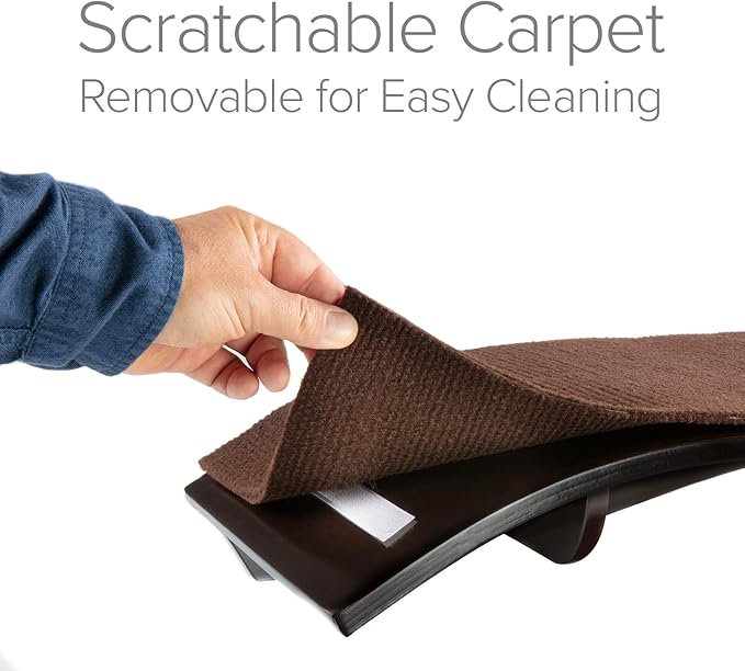 Arf Pets Cat Perch, Wall-Mounted Wooden Shelf for Your Pet, Attractive Curved Wood Ledge Encourages Natural Activity & Fun Exercise for Your Kitty,Sturdy Feline Furniture, Holds Up to 44 Lbs. 2 Pack