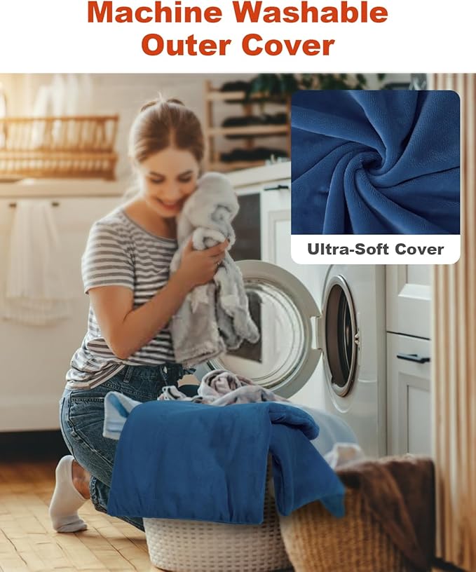 Pet Heating Pad,Extremely Waterproof Heated Cat Dog Bed Outdoor & Indoor,Multi-Size Heated Dog Cat Blanket Mat,Pet Heater Warmer for Cat Dog House Whelping Box(Dark Blue,M-20 Lx16 W)