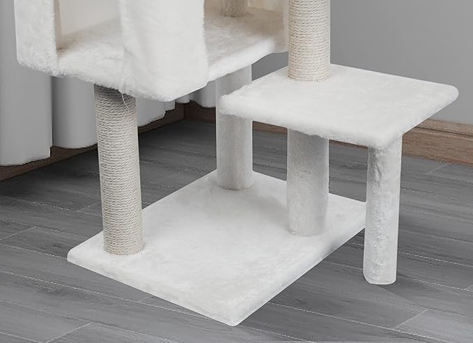 Cat Tree Has Scratching Toy with A Ball Activity Centre Cat Tower Furniture Jute-Covered Scratching Posts,Beige