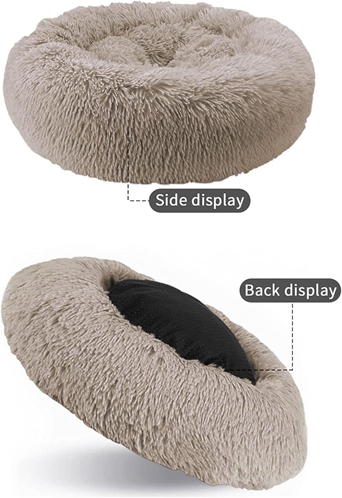 Cat Beds for Indoor Cats,20 Inch Dog Bed for Small Melium Large Dogs, Washable-Round Pet Bed for Puppy and Kitten with Slip-Resistant Bottom