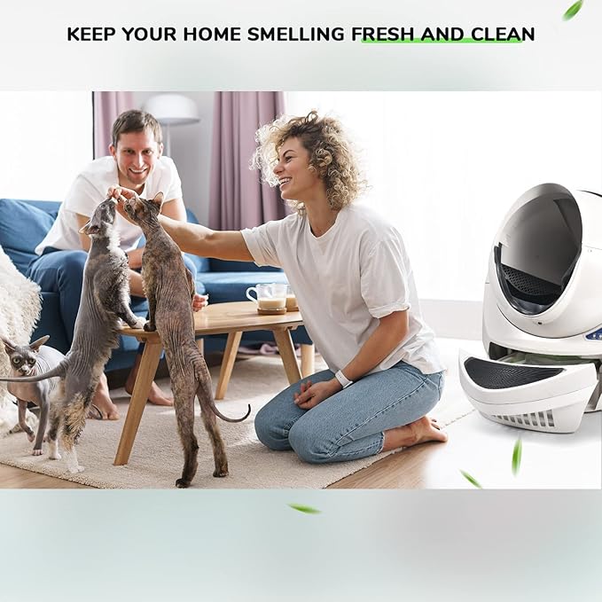 65 Count Litter Box Liner Bags for Auto Litter Box Robot 3 4, Drawstring Self Cleaning Litter Drawer Liners Replacement, Durable Cat Waste Bags, Unscented