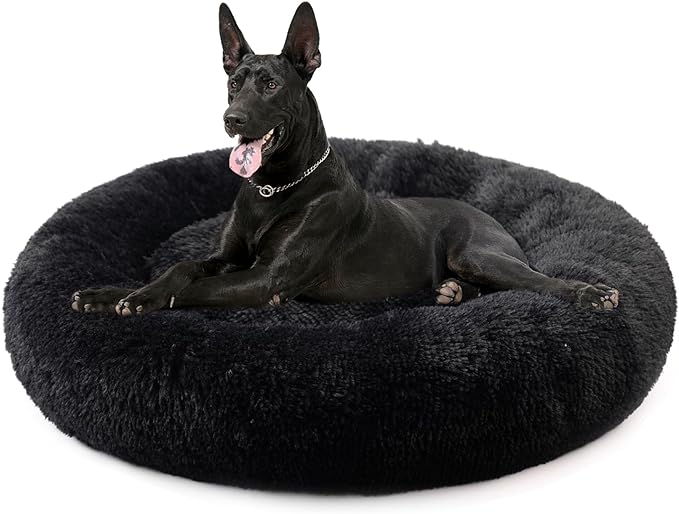 Nisrada Dog Bed for Small Medium Large Dogs, 27 inch Calming Dogs Bed, Washable-Round Cozy Soft Pet Bed for Puppy and Kitten with Slip-Resistant Bottom