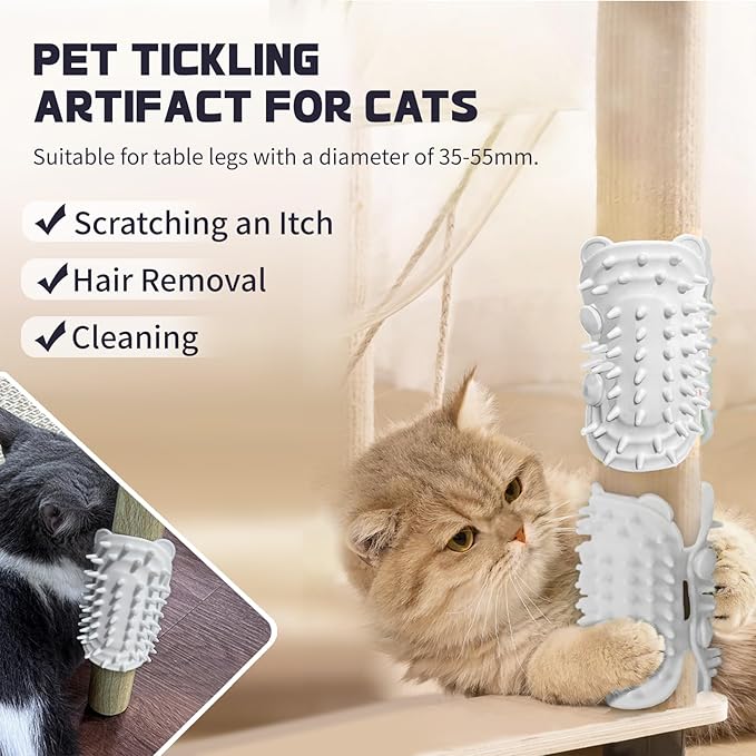2Pcs Cat Self Grooming Brush, Pet Tickling Artifact for Cats Tickling Comb Pet Brush for Long Short Hair Cat Dog Tickling Tool, Reduce Shedding, Scratching and Itchiness, Silicone Cat Self Scratcher
