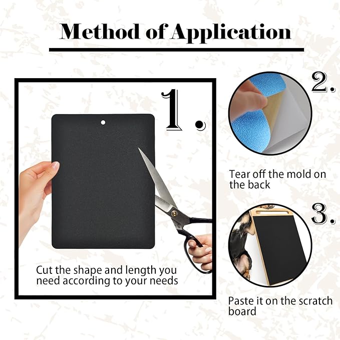 6 PCS Cat Nail File Scratcher,11.0x14.9''Nail File for Cats Scratch Liner,Cat Nail Scratching Strips with Hanging Hole Peel Stick Kitten Scratching Manicure Sandpaper for Litter Box(Black)