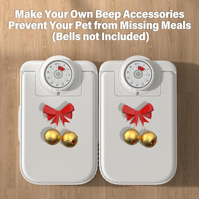 Automatic Timed Cat Feeder - 48 Hour Timer Double Cat Bowl with Dual Ice Pack Refrigerated Dispenser for Puppies and Kittens in Yogurt, Canned and Wet Food (Extra Large-Upgrade Double Bowl)