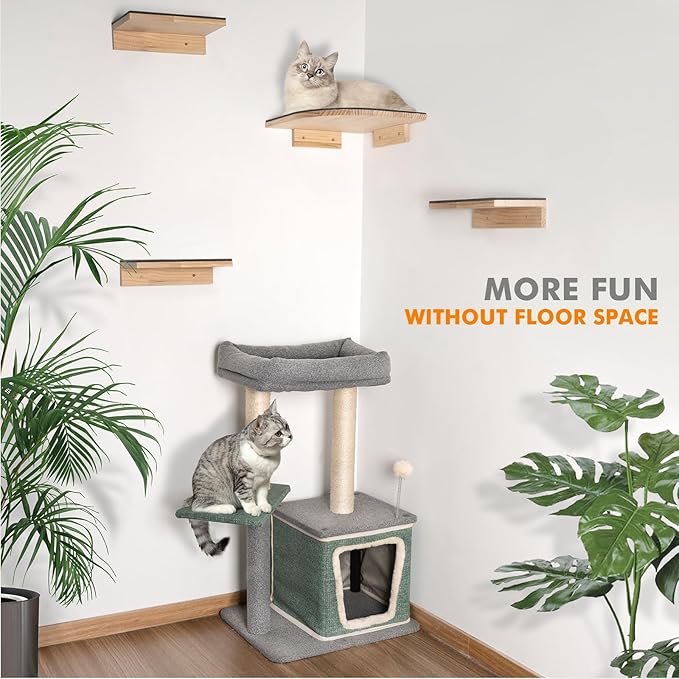 Mora Pets Cat Wall Shelves Cat Hammock with 3 Steps