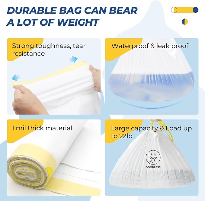 40 Count Large Cat Litter Box Liners, 36" x 18" Jumbo Heavy Duty Liner Bags with Drawstring, Scratch-Resistant, Leak Proof, Pet Kitty Pan Trays Waste Bags