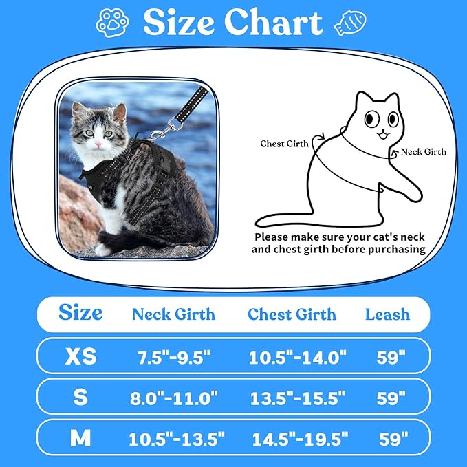 Supet Cat Harness and Leash for Walking Escape Proof, Adjustable Harness for Cats, Easy Control Small Cat Harness for Medium Large Kitten Purple M