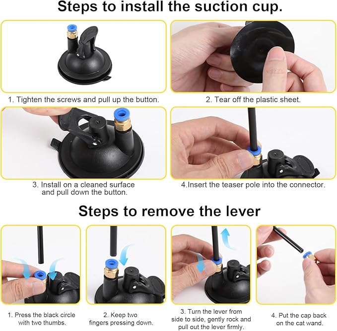 8pcs Cat Feathe Toys, Interactive Cat Toy for Indoor Cats, Suction Cup Cat Toys for Indoor Cats, Replacements Feathers Worm, Hanging Cat String Toy for Bored Indoor Kitten