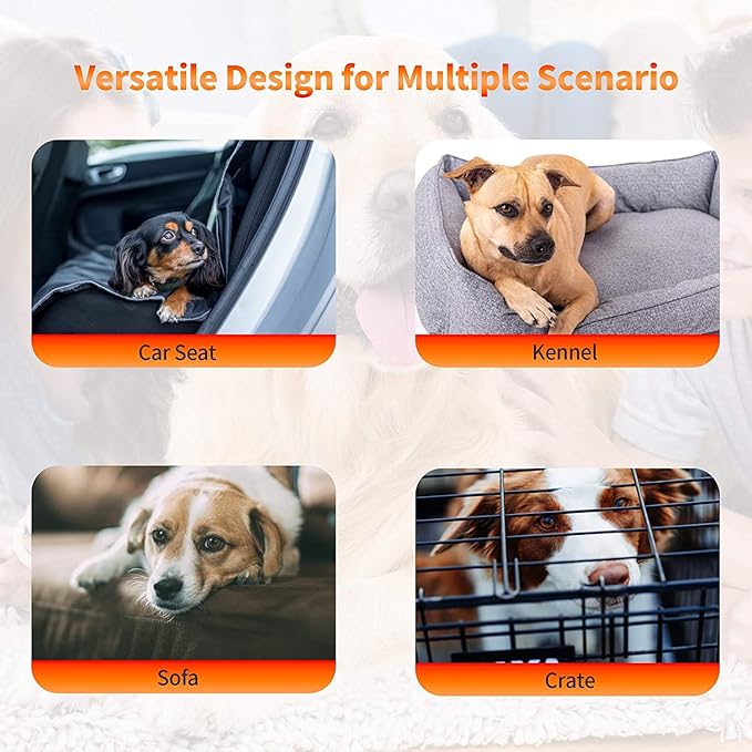 NWK Self Warming Thermal Pet Mat for Dogs and Cats, Body Heat Reflecting Cat Bed Mat, Washable, for Sofa & Crate & Kennel & Car Seat (19’’ X 28’’, Black)