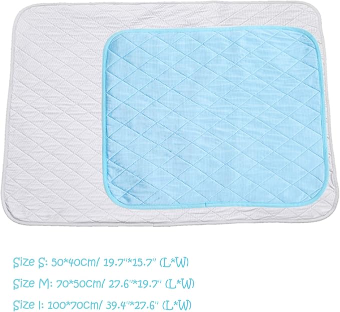 SEIS Dog Ice Pad Ice Silk Cats Kennel Mat Pet Cooling Pad Summer Cool Bamboo Mat Breathable Pad (Solid Gray, M