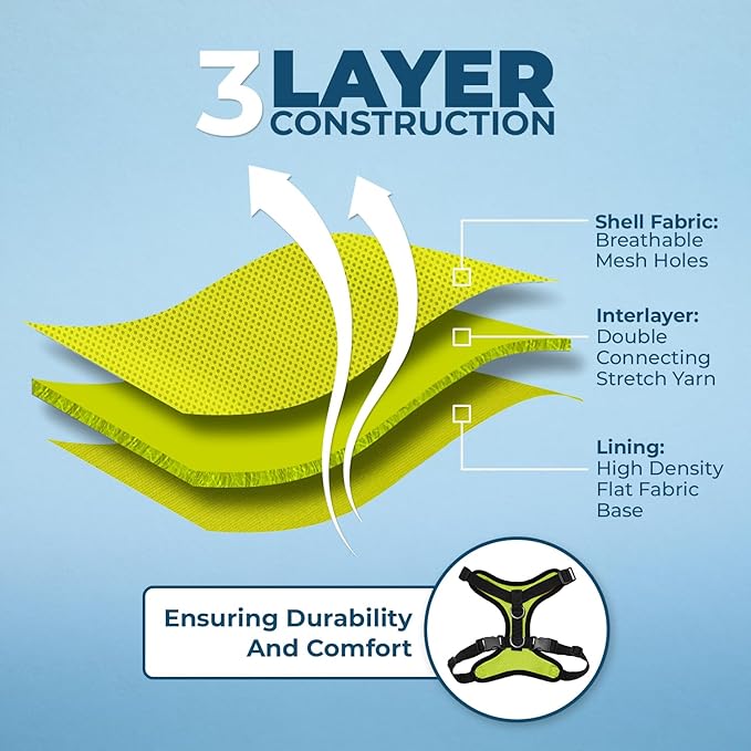 Voyager Step-in Lock Adjustable Cat Harness w. Cat Leash Combo Set with Neoprene Handle 5ft - Supports Small, Medium and Large Breed Cats by Best Pet Supplies - Lime Green/Black Trim, XXXS