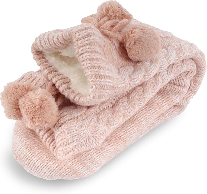 BambooMN Extra Thick Cozy Fuzzy Animal Thermal Cabin Plush Fleece-lined Knitted Crew Socks