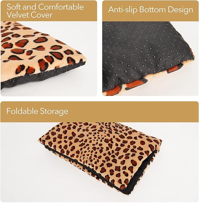 5V USB Heating Bed Mat for Cats Small Dogs, 3-Level Temperature Control, Hand Washable, Safe and Warm (Black & White Dots)