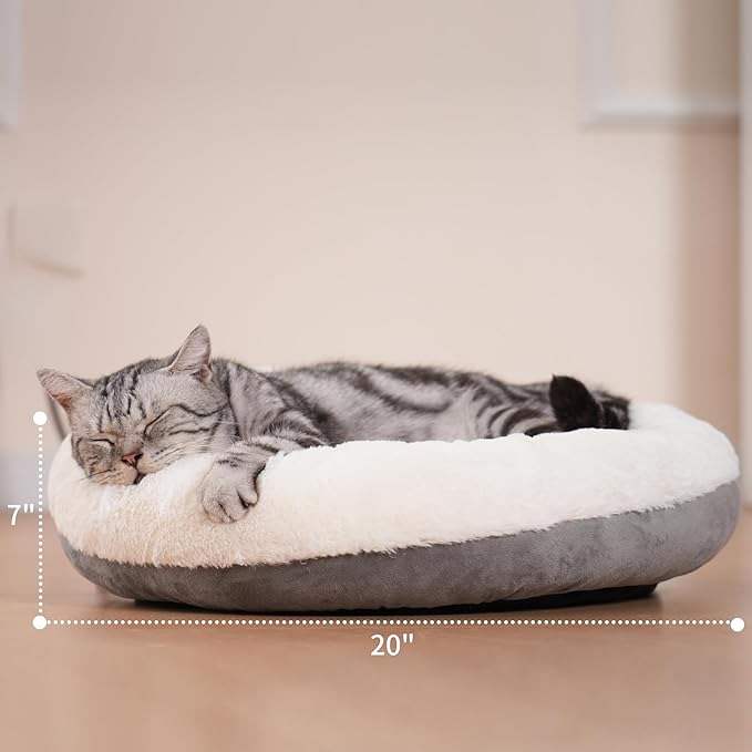 MARUNDA Self Warming Cat Bed,Super Soft Dog Bed Crate Bed Blanket, Self Heating Cat Pad, Thermal Cat and Dog Warming Bed Mat. (Grey, 20 ")