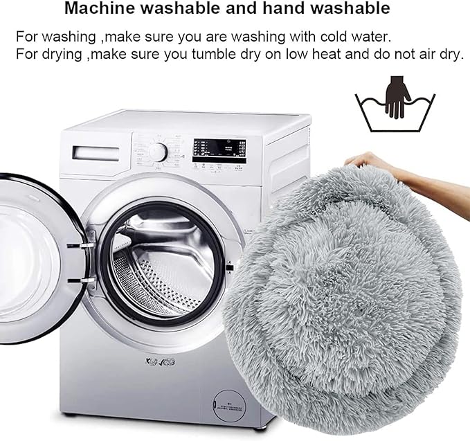 Cat Beds for Indoor Cats,24 Inch Dog Bed for Small Melium Large Dogs, Washable-Round Pet Bed for Puppy and Kitten with Slip-Resistant Bottom