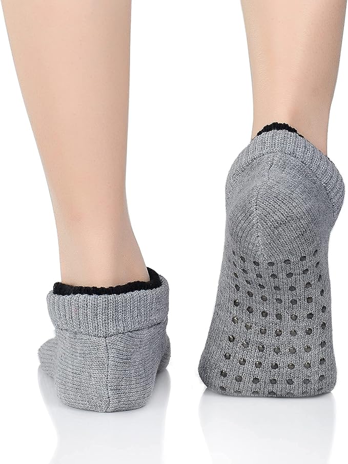 American Trends Fuzzy Socks for Women with Grippers Non Slip Christmas Socks