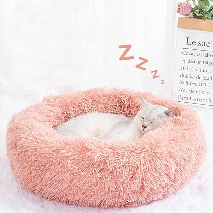 Nisrada Cat Beds for Indoor Cats,20 Inch Dog Bed for Small Melium Large Dogs, Washable-Round Pet Bed for Puppy and Kitten with Slip-Resistant Bottom