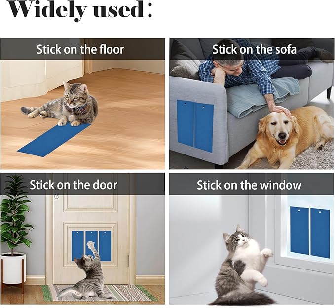 6 PCS Cat Nail File Scratching Strips,5.5x14.6''Nail File for Cats Scratch Liner,Cat Nail File Scratcher with Hanging Hole Peel Stick Kitten Scratching Manicure Strips for Litter Box(Blue)