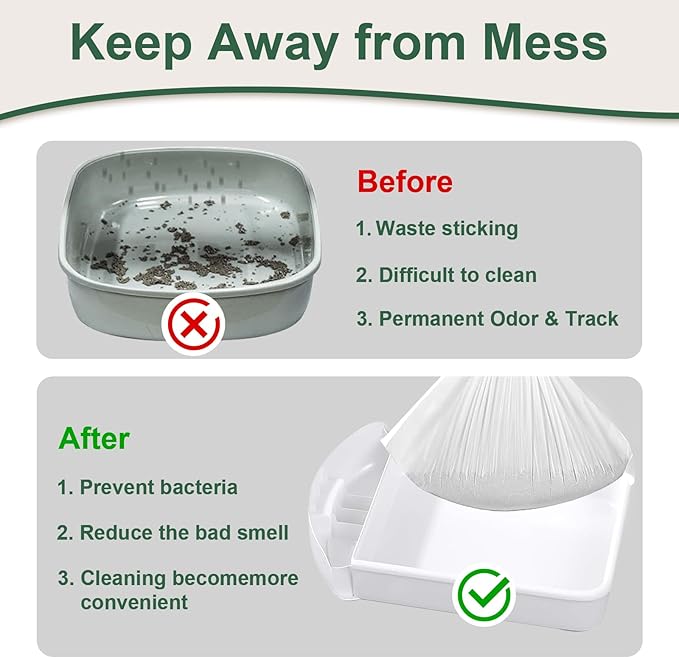 40 Count Cat Litter Box Liners and Bags for Automatic Cat Litter Boxes and Litter-Robot.,Waterproof, Easy Cleanup,Heavy Duty