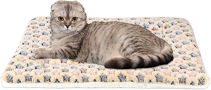 FJWYSANGU Pet Blanket Premium Fluffy Flannel Cushion Soft and Warm Mat for Dogs Cats Medium Size Animal Yellow Stars