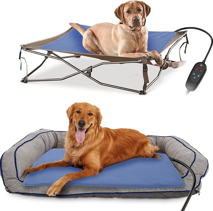 Pet Heating Pad Temperature Adjustment Dog Heating Pad Anti-bite Puppy Heating Pad with Timer Cat Heating Pad Indoor Waterproof Pet Warming Pad Electric Heated Bed Mat Dog