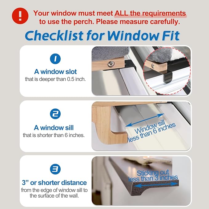 Cat Perch for Window Sill with Bolster - Orthopedic Hammock Design with Premium Hardwood & Robust Metal Frame - Cat Window Seat for Large Cats and Kittens - Nartural Color Wood with Brown Bed