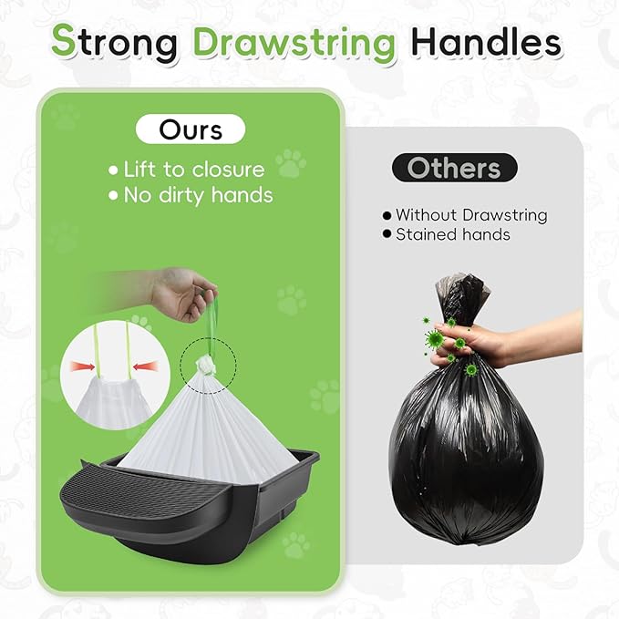 120 Count Litter Box Robot 3 and 4 Waste Bags,Compatible Automatic Self Cleaning Cat Litter Box Drawer Liners Bags,Extra Thick and Heavy Duty