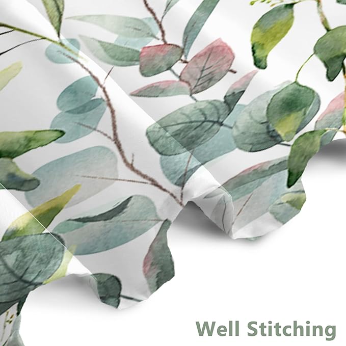 AWERT Shower Curtain Plants for Bathroom,Waterproof Quick-Drying Green Leaves Shower Curtain Set with Hooks 72x78 Inch