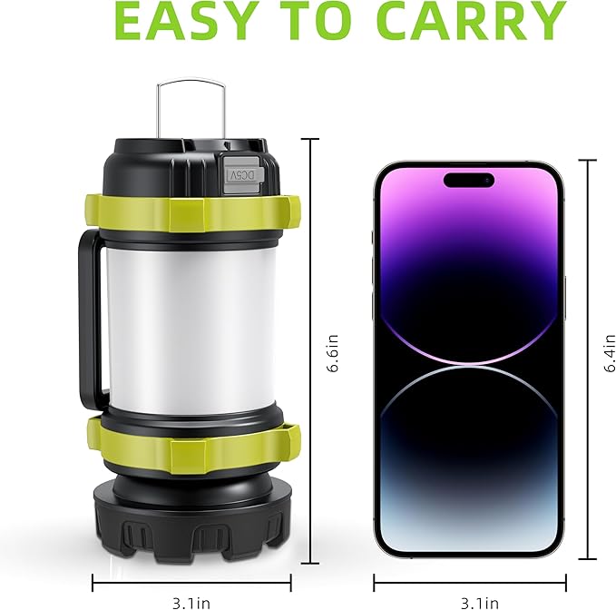 Alpswolf 2 Pack Camping Lantern Rechargeable, Led Lantern Camping Flashlight with 4000 Capacity Power Bank, 6 Modes, IPX4 Waterproof, Portable Rechargeable Lanterns for Power Outage, Hiking, Outdoor