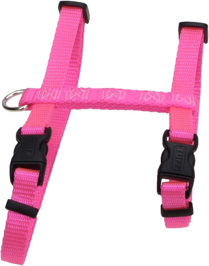 Coastal Pet Figure "H" Adjustable Cat Harness - Outdoor Cat Supply - Comfortable for Cats - Secure Snap-Lock Buckles - Neon Pink, 3/8" x 10" - 18"