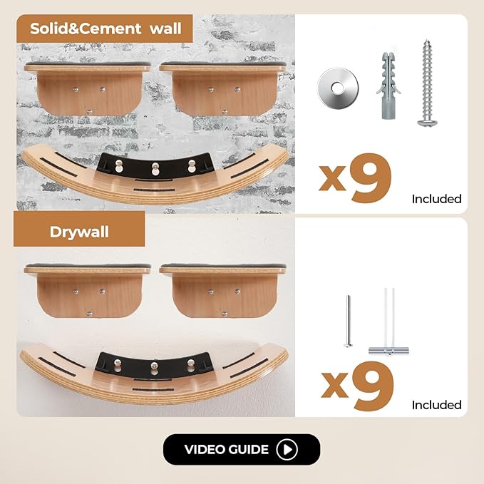 Cat Shelves, Cat Wall Steps and Perch, Cat nest, Wooden Floating Cat Climbing Furniture for Hopping and Sleeping, with Scratching Cushion（Combo）