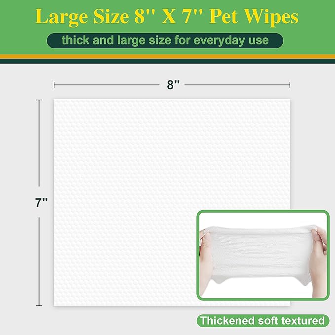 100 Unscented Extra Thick Dog Wipes for Paws and Butt Puppy Wipes for Dogs Face and Body Dog Wipes Cleaning Deodorizing Cat Wipes Cleaning Fur and Butt Doggie Wipes Doggy Wipes 8 Glove Wipes Included