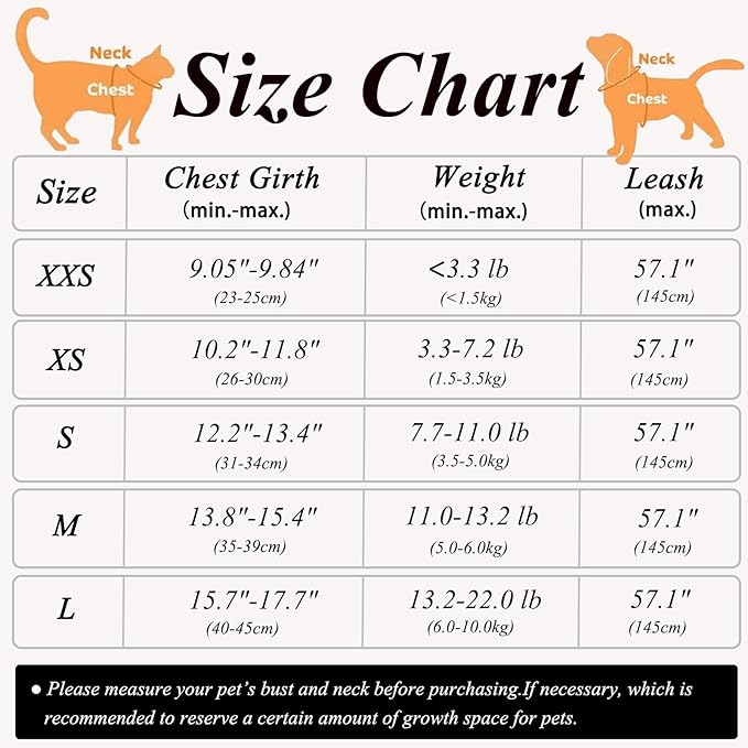 Cat Harness and Leash Set, Escape Proof Safe Adjustable Kitten Vest Harnesses for Walking, Easy Control Soft Breathable Mesh Jacket with Reflective Strips for Cats（Black Mesh，L）