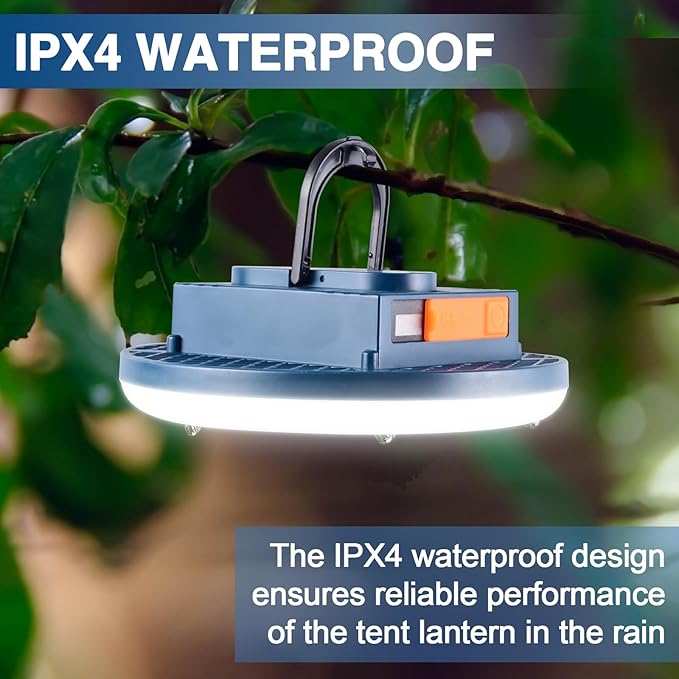 4000LM LED Hanging Camping Lantern Rechargeable Essentials, 200W Outdoor Camping Tent Lights for Camping Decor, Waterproof Backpacking Lanterns for Power Outages, Emergency, Hurricane, Hiking