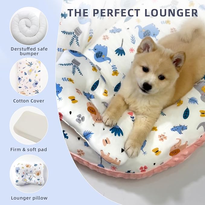 Cat Bed Kitten Bed,Washable Cat Beds for Indoor Cats,Pet Bed for Puppy and Kitty, Extra Soft & Cotton Cover Small Dog Bed